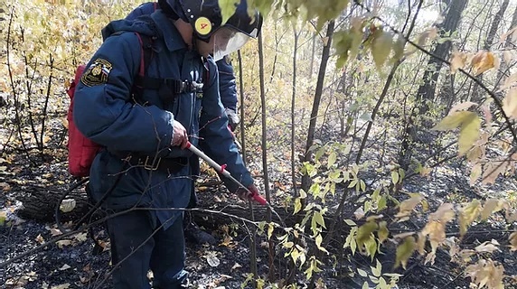 Ликвидация пожара на горе Барсук Красноглинского района Самарской области