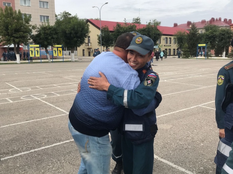 Встреча личного состава аэромобильной группировки из служебной командировки
