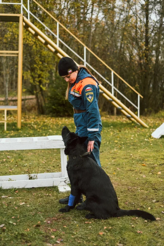 Кинологи спасательного центра проходят подготовку по программе проводник (вожатый) служебных собак