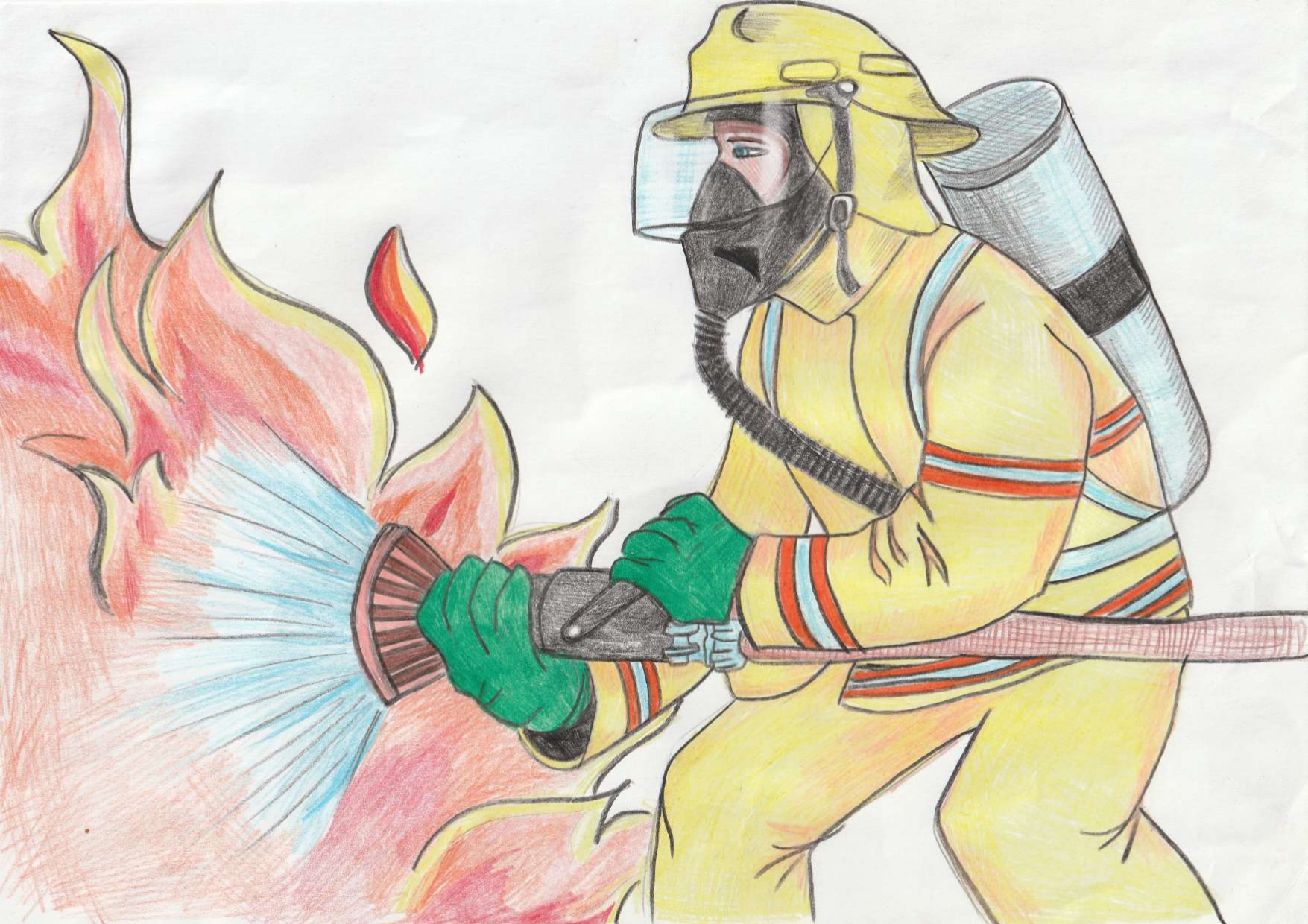 Рисунок на день пожарной охраны для детей